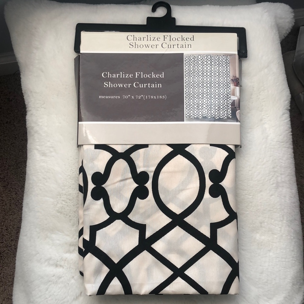 Charlize flocked shower curtain